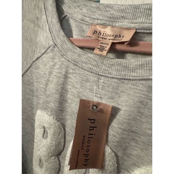 NWT philosophy Boo Sherpa fleece pullover crewneck sweatshirt plus size 2xl xxl - Picture 3 of 5